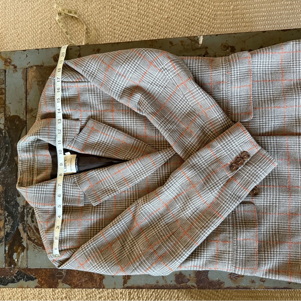 Tailored Plaid Blazer Jacket - Gray - Picture 4 of 4